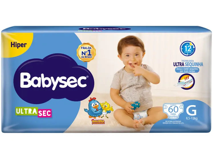 Fralda Babysec Ultrasec Galinha Pintadinha  8,5 a 12kg 60 Unidades