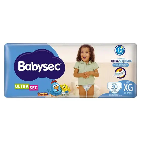 KIT 6 Fraldas BabySec Ultra Mega 30 Unidades