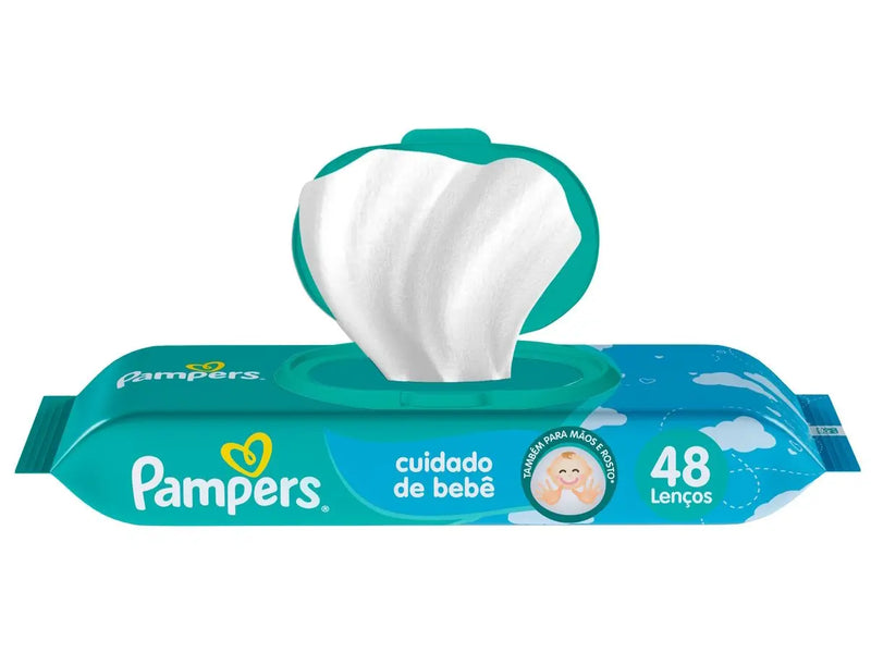 Lenços Umedecidos Pampers Cuidado de Bebê - 48 Unidades