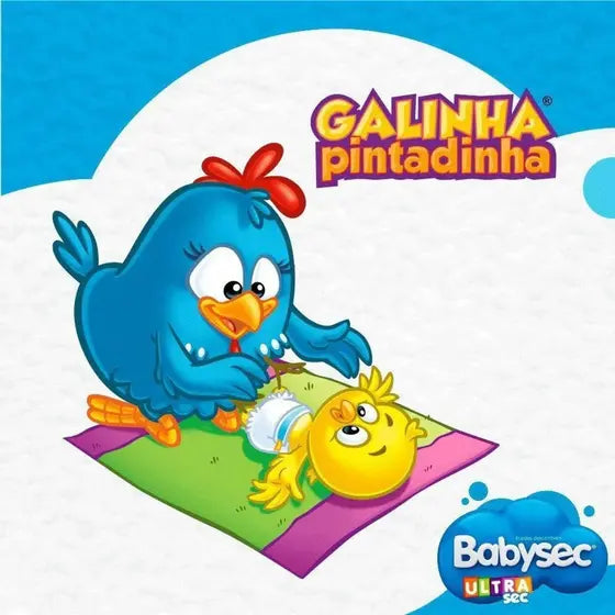 fralda babysec galinha pintadinha kit 6 pacotes de fraldas 6 pacotes de lenços