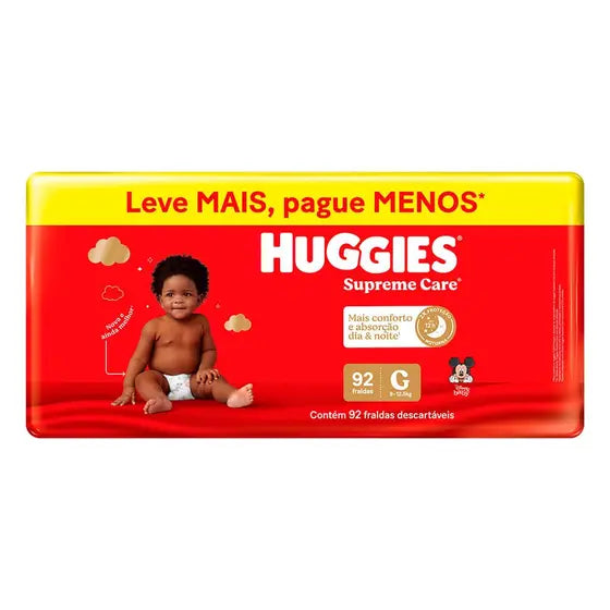 Fralda Huggies Supreme Care Max 92 unidades